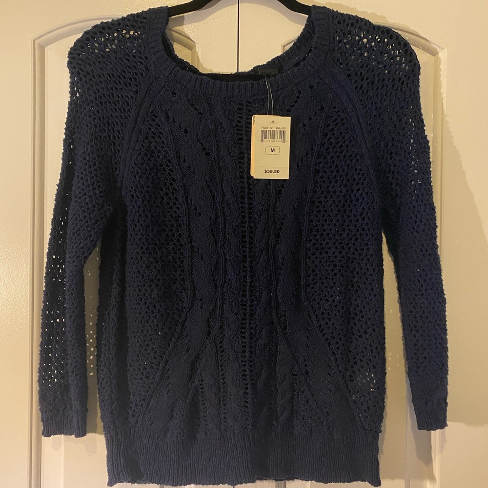 BRAND NEW Lucky Brand Crochet Knit Sweater